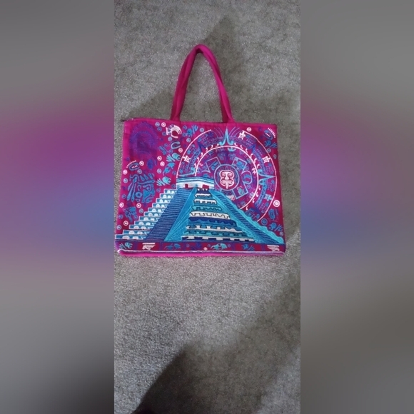 unbranded Handbags - Vibrant Pink and Blue Tote Bag